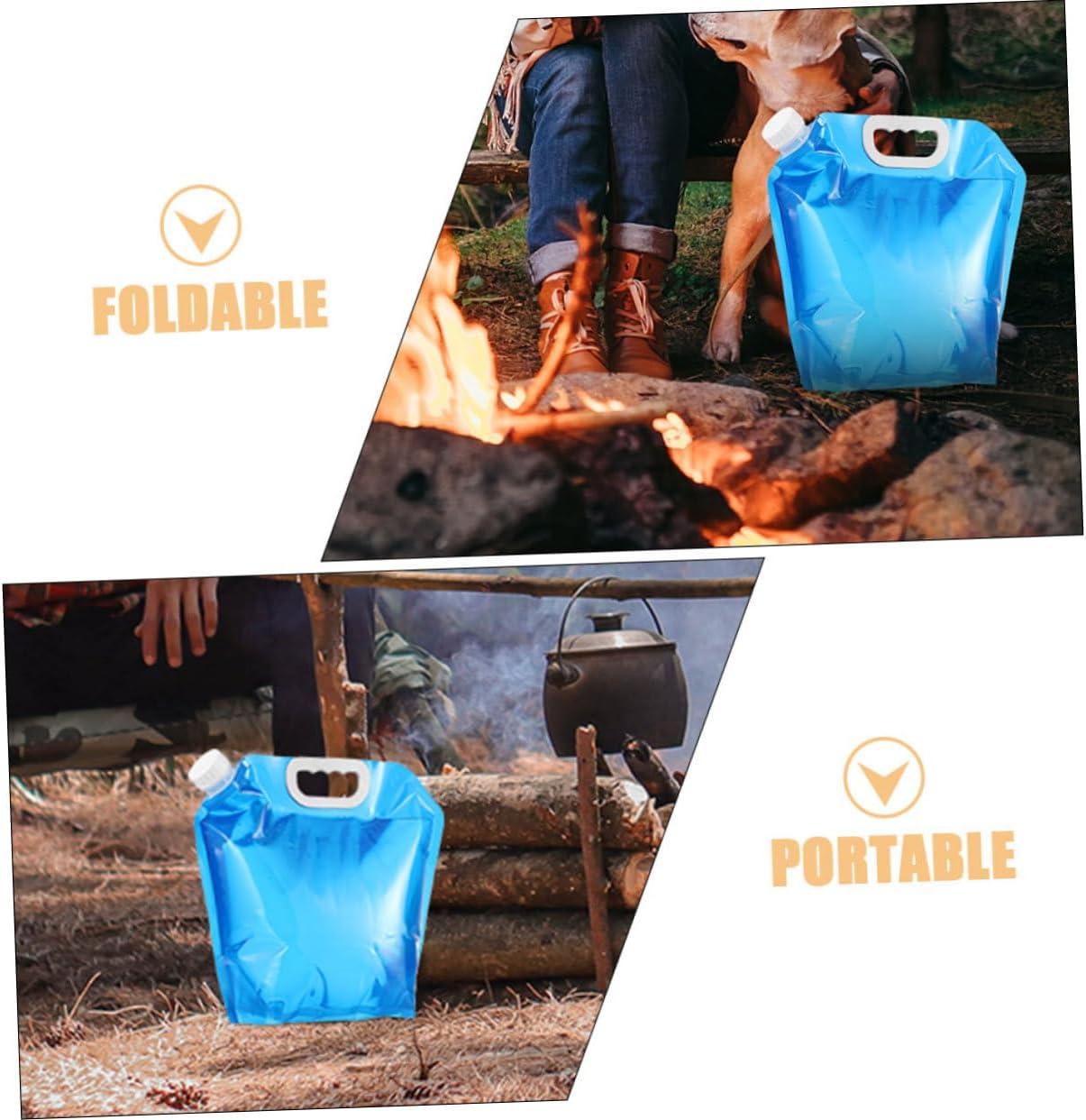 GALPADA 3pcs Camping Water Storage Bag Foldable Water Container for Outdoor Activities Portable Jugs for Hiking Travel Emergency Use