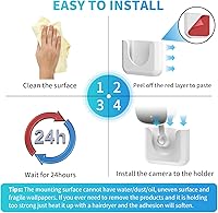 Vista 6 de 2 Pack Adhesive Wall Mount Bracket for Tapo Camera C100 C110, Strong Adhesive Durable Camera Mount Stand, No Drill No Screws Easy to Install