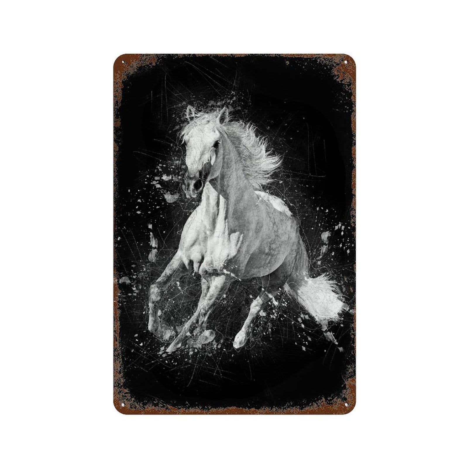 Horse Running Vintage Metal Tin Sign 11.8"x7.9", Retro Wall Decor for Office, Studio And Wall Decor