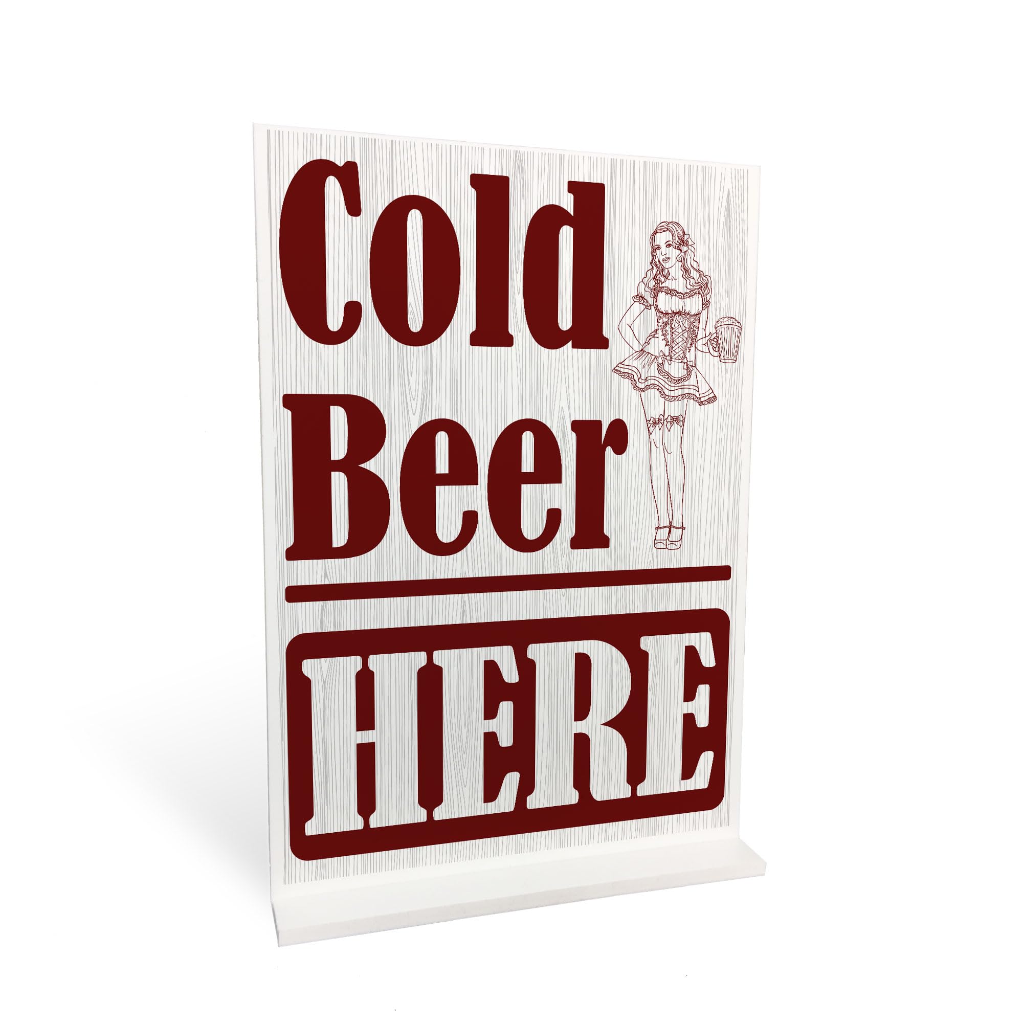 Red Ocean FUNNY Bar Sign Standing Sign Man Cave Shed Garage Home Pub COLD BEER HERE Bar Signs And Plaque Beer Gift For Men