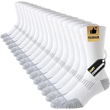 JOYNEE 8 Pairs Mens Casual Breathable Crew Athletic Calf Socks Long Cushion Work Socks for Workout Sports