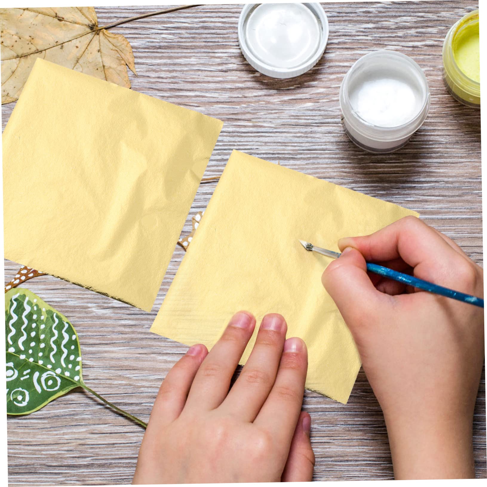 OSALADI 4 Sätze Imitation Goldfolie DIY Bastelbedarf Glänzende Goldfolien Für Kreative Handarbeiten Dekoration Und Kunstprojekte Für Weihnachten Und Besondere Anlässe 200 Blätter * 4