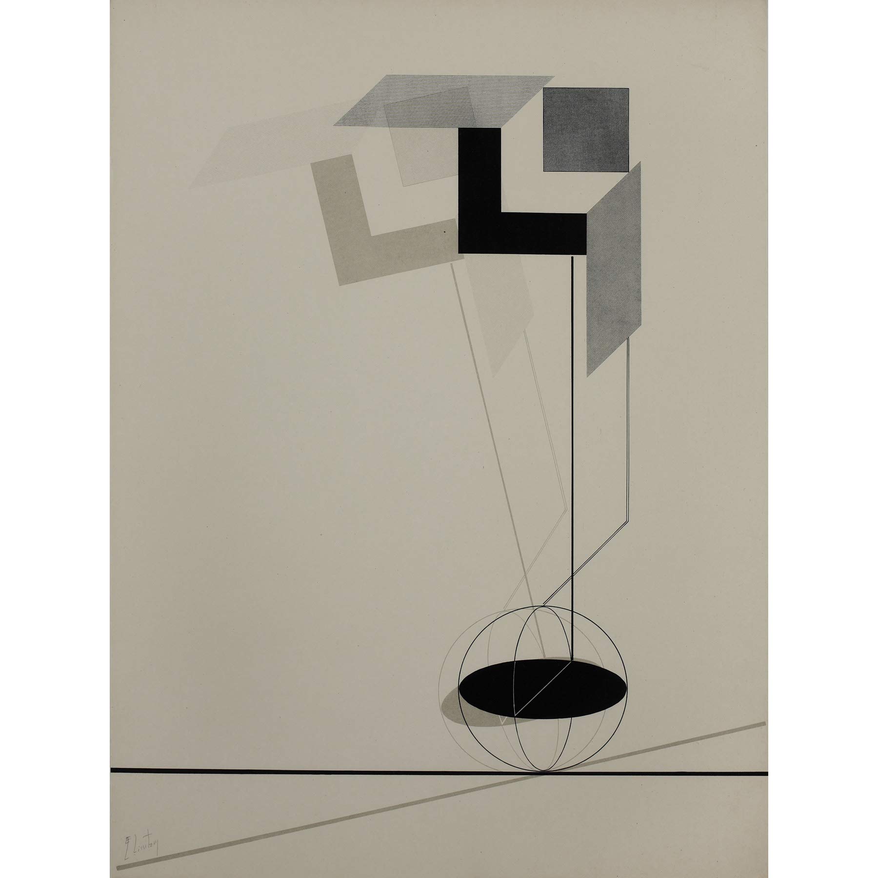 Wee Blue Coo Lazar El Lissitzky Kestnermappe Proun Rob Large Wall Art Poster Print Thick Paper 18X24 Inch