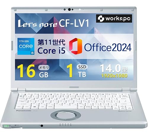 �������Ѥ��ʡ۷��̷��Ρ��ȥѥ����� Let`s note CF-LV1 14��FHD(1920x1080) ��11����Core i5 / ���� 16GB / SSD 1TB / Windows 11 Pro/MS Office 2024 / Web�����/Wi-Fi/Bluetooth/���󤷤������ݾڡ�180���ܱ�Ĺ30���� (�����Ѥ���)