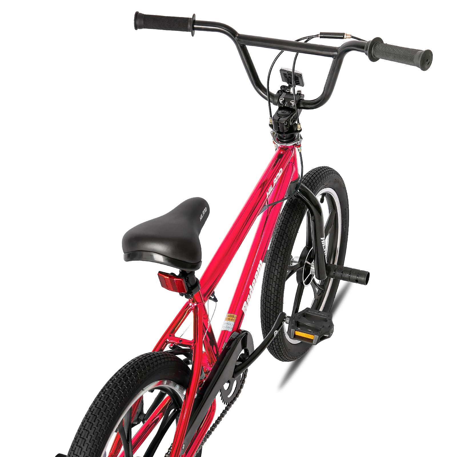 HILAND Bicicletta BMX da 20 pollici a 5 raggi，rotore da 360 gradi per Stile Libero，bicicletta BMX a 4 perni per Allenamento e acrobazie，Rosso