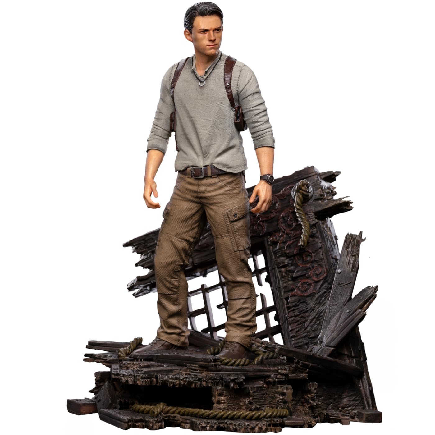 Iron Studios Uncharted Movie Nathan Drake (Deluxe) 1/10 Scale Resin Figurine, 22cm Multicolored