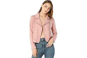 Cozy and Chic Rose Faux Suede Biker Jacket