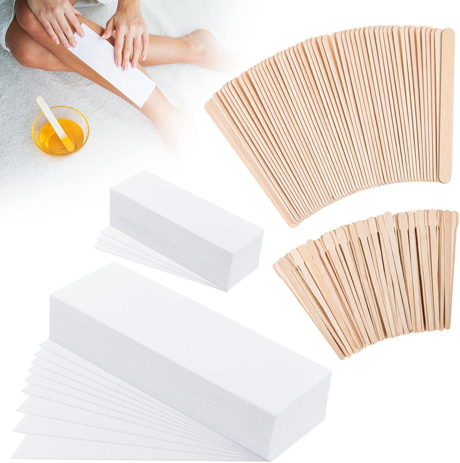 250 Pcs Wax Strips Paper Waxing Kit, NonWoven Paper Wax Strips Eyebrow