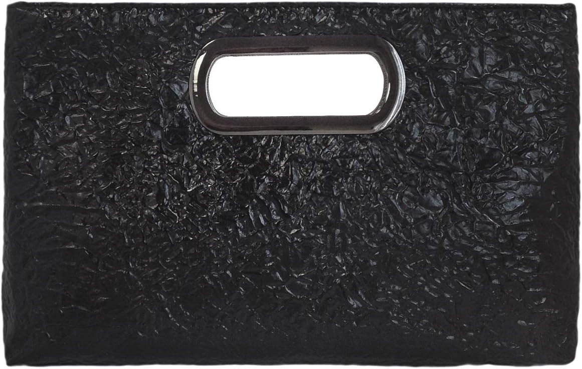 Crushed Metallic Top Handle Clutch