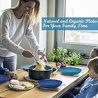 Vista 8 de Wrova Platos de Ensalada de Paja de Trigo - Juego de Cena Irrompible de 9 Pulgadas de 8 Piezas Apto para Lavavajillas y Microondas Plástico