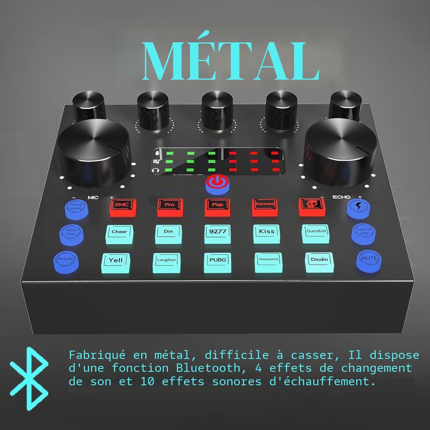Micro Gaming Carte Son Karaoke Table de Mixage DJ Set, focombance Ensemble d'équipement de Podcast Interface Audio Mixage Micro Pc Cable Usb Microphone à condensateur Bluetooth Streaming Micro Gamer