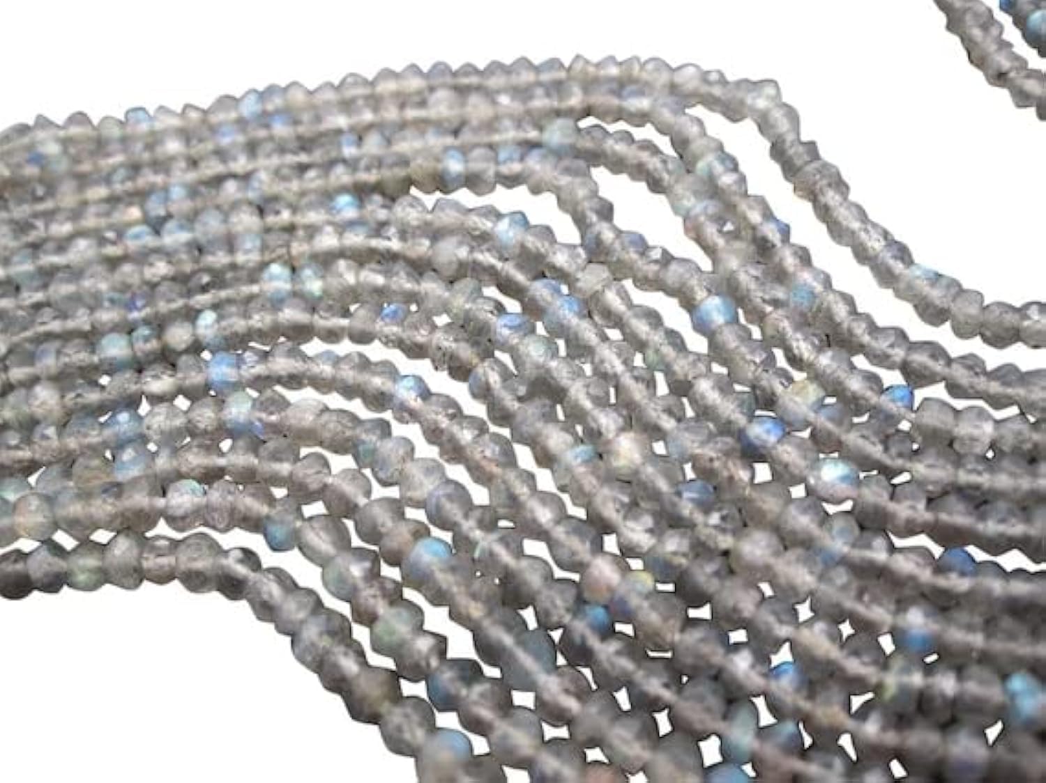Labradorite en perles facettées de quality supérieure pour rang de collier