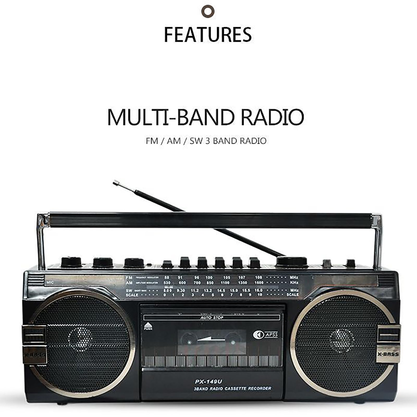 BlumWay Bluetooth Reproductor de Casete Retro portátil