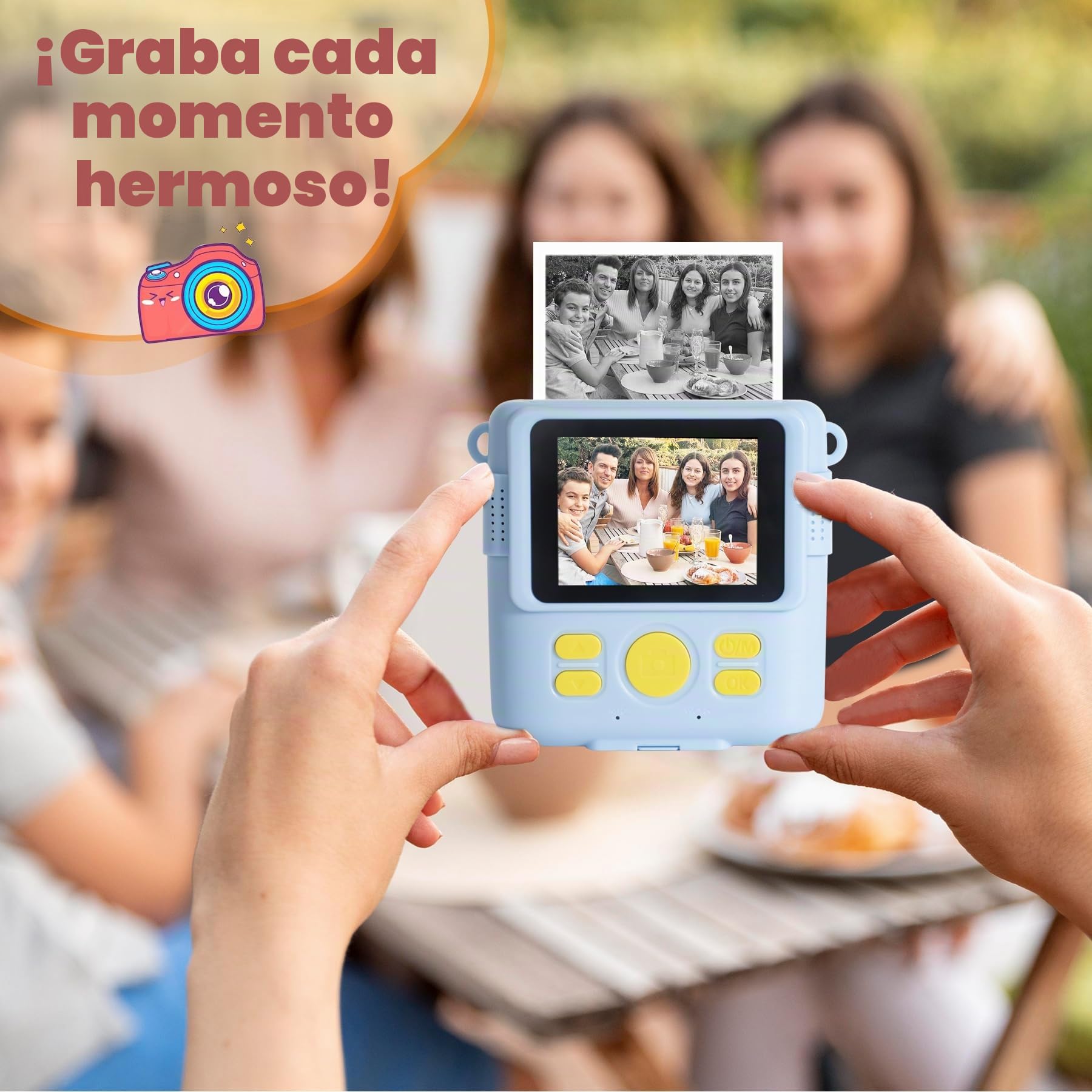 Papel de Impresión Para Cámara Infantil,Impresora para Cámara Portátil de Impresión Instantánea para Niños, Papel Impresora Termica (Blanco-12)
