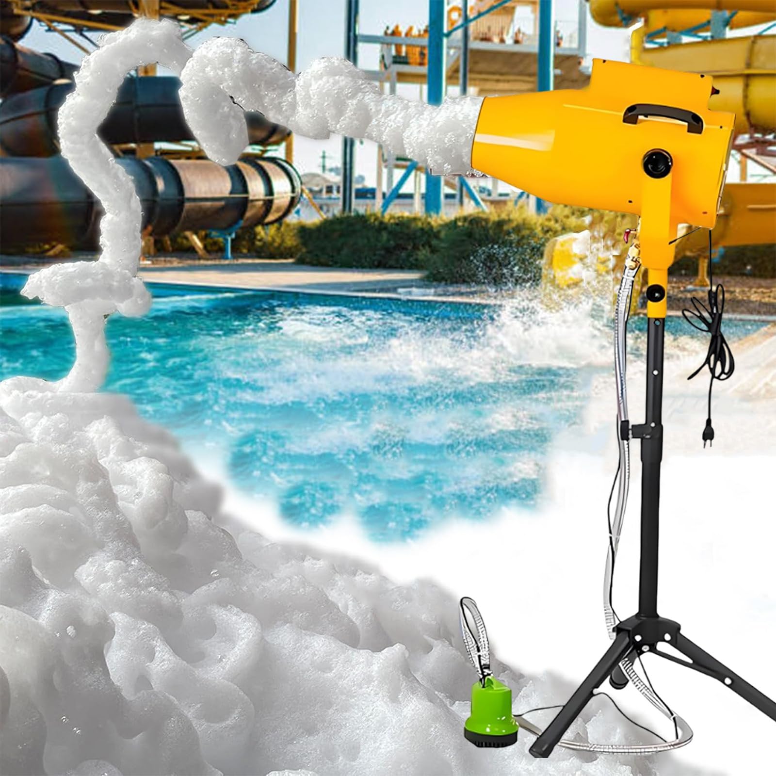 Macchina Produzione Schiuma, Macchina Schiuma Grandi Dimensioni, Party Macchina Schiuma, Distanza 6-10m, Anti-Ostruzione, per Giardino, Piscina, Interni Black