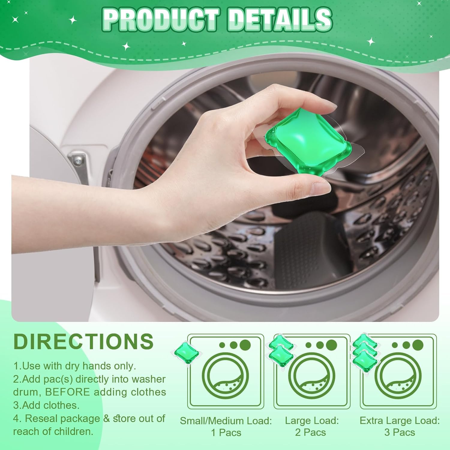 240 Count Laundry Detergent Pods Bulk Laundry Detergent Soap Pacs Ultra Concentrated for Clean Clothes Stain Fighting Fresh Scent(Fresh Herbal Scent) - Image 3