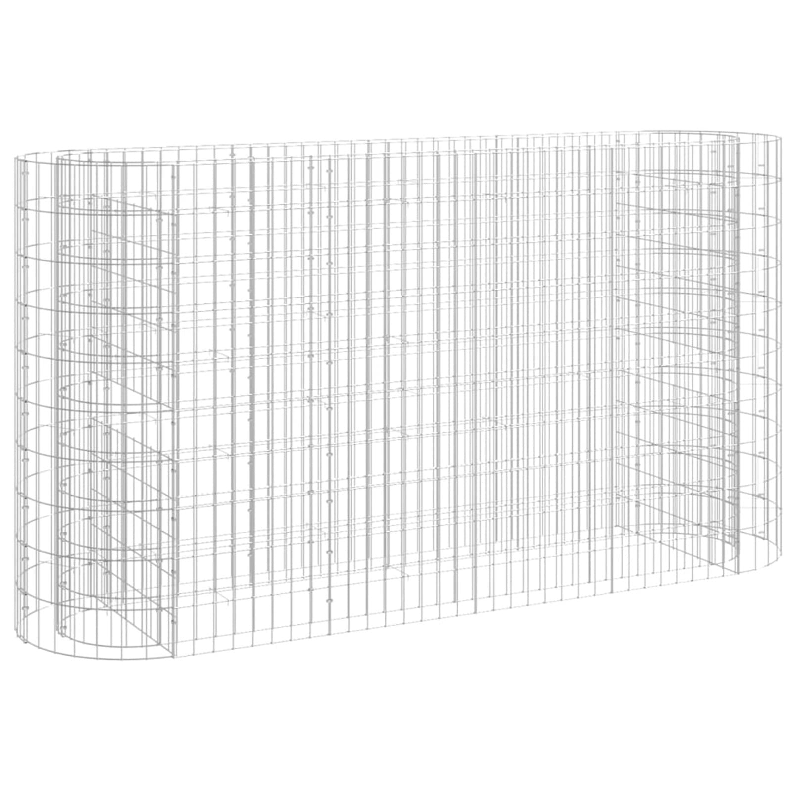 Gabionen-Hochbeet, Kräuterspirale, Hochbeet Im Garten, Pflanzkübel, Pflanzsteine, Verzinktes Eisen 190x50x100 cm