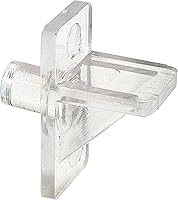 Prime-Line U 10136 1/4 Inch Clear Plastic Shelf Support Pegs, 8 Pack - Invisible Cabinet & Bookshelf Supports