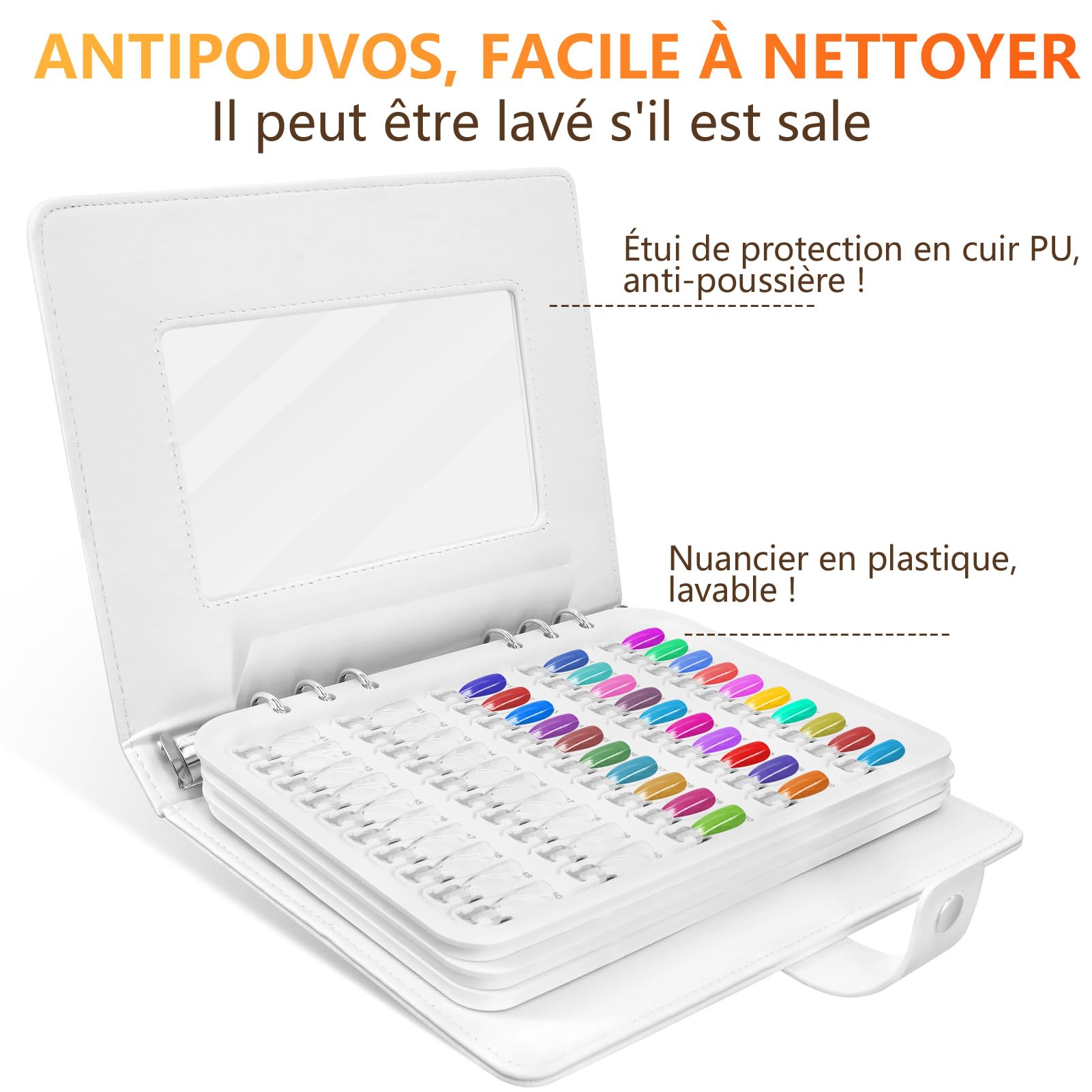 150 Couleurs Nuancier Ongles Modèles de Présentation, Présentoir Ongles Nuancier Nuancier Vernis Semi Permanent pour Style Nail Art et Affichage Des Couleurs, C11