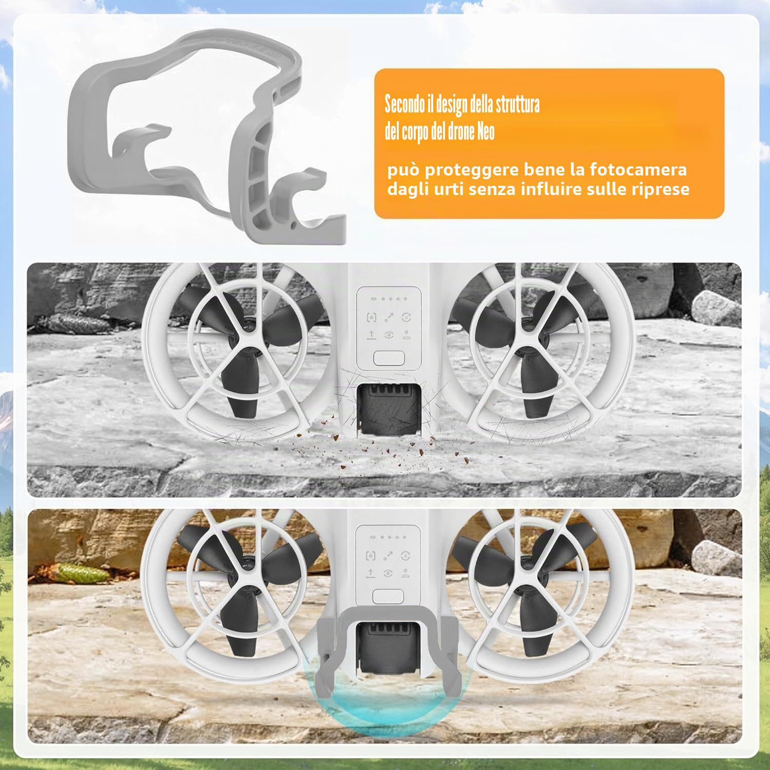 Protezione Gimbal DJI NEO, Paraurti Antigraffio Anti-Collisione per Droni