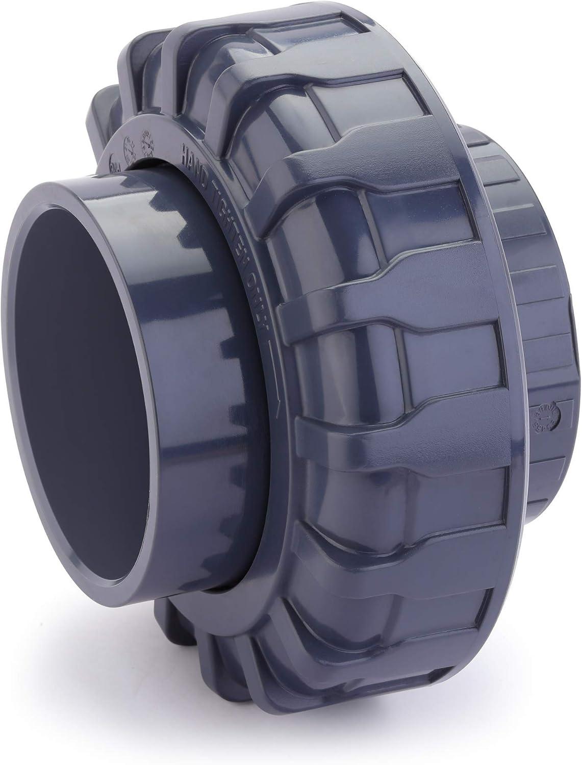 Hydroseal PVC Pipe Fitting, 4" Union Jetstream, Schedule 80, Grey, EPDM