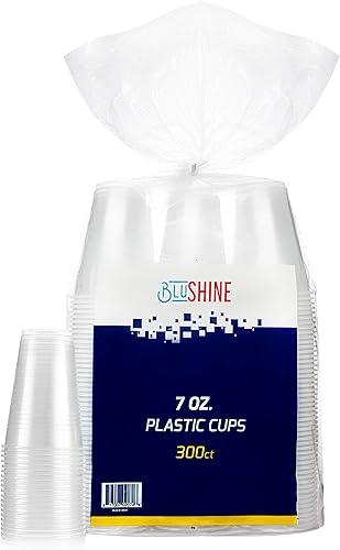 Paquete de 300 Vasos desechables de plástico transparente de 7 onzas, sin BPA, duraderos, apilables y resistentes a las grietas, antiadherentes,