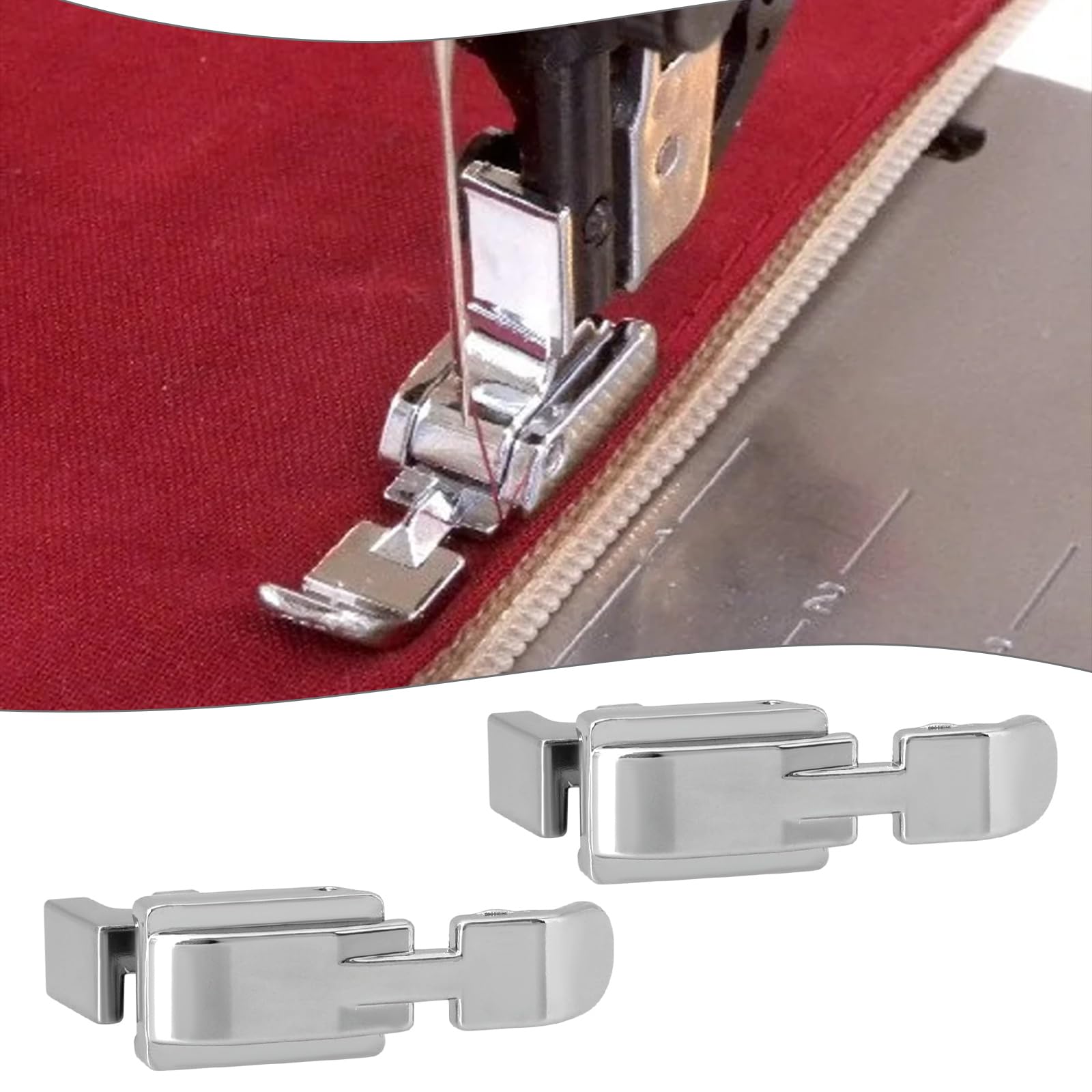 TISEKER Pied presseur réglable en téflon pour fermeture éclair pour toutes les machines à coudre Singer, Brother, Babylock, Euro-Pro, Janome, Kenmore, White, Juki, Simplicity, Elna et autres machines TISEKER Pied presseur réglable en téflon pour fermeture éclair pour toutes les machines à coudre Singer, Brother, Babylock, Euro-Pro, Janome, Kenmore, White, Juki, Simplicity, Elna et autres machines