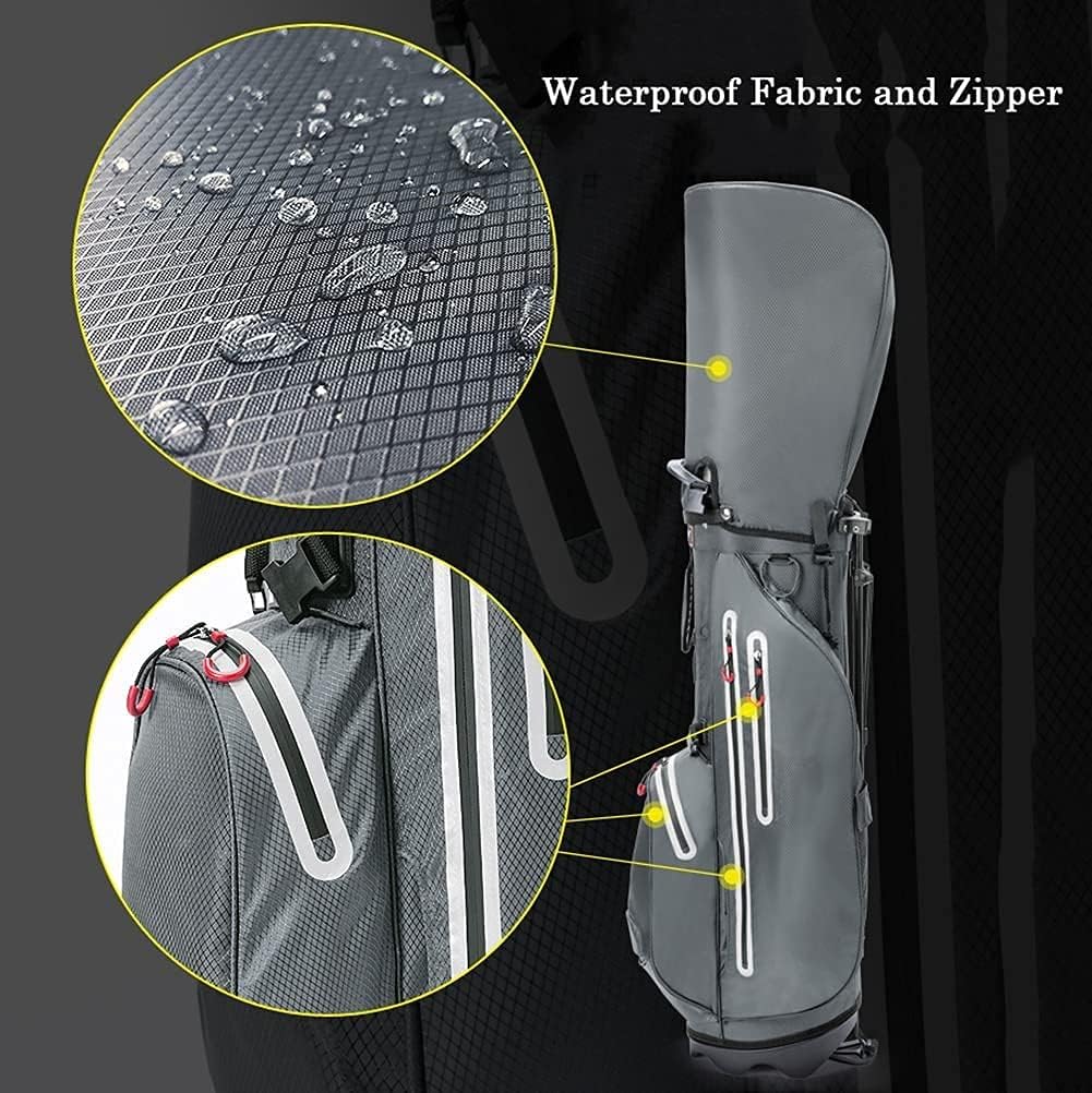 Golf Stand Bag Portable Golf Stand Bag with Adjustable Backstrap Ultra Light Golf Cart Bag Space Saving Sunday Golf Bag (Color : Gray)