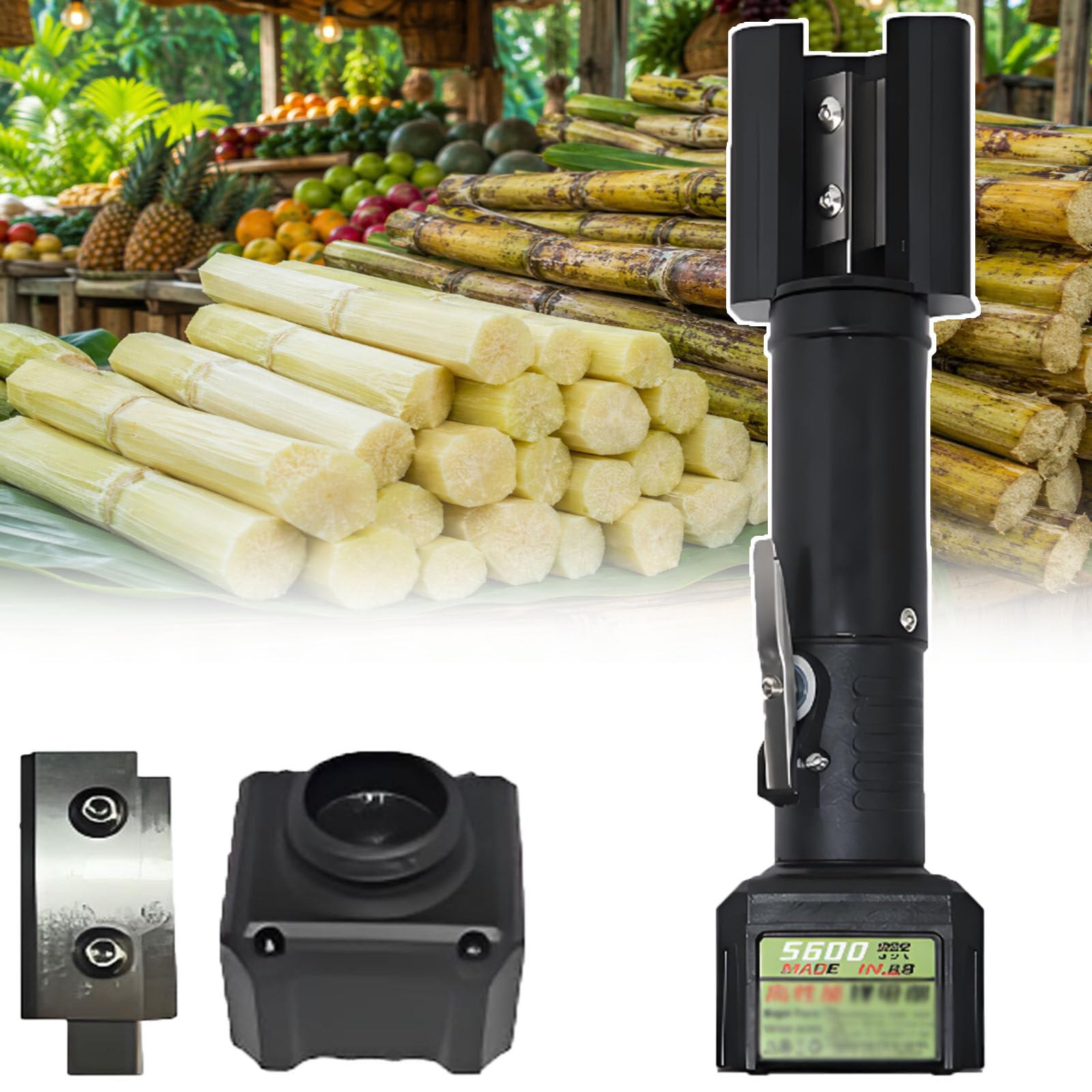 GYKOZY Electric Coconut Peeler, Cordless Sugarcane Peeler Machine, Automatic Sugar Cane Scraper,3-Second For Commercial & Home Use