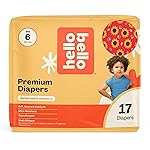 Hello Bello Diapers, Size 6 (35 lbs) Flower Child, 17 Count of Premium Disposable Baby Diapers, Hypoallergenic with Soft, Cloth-Like Feel