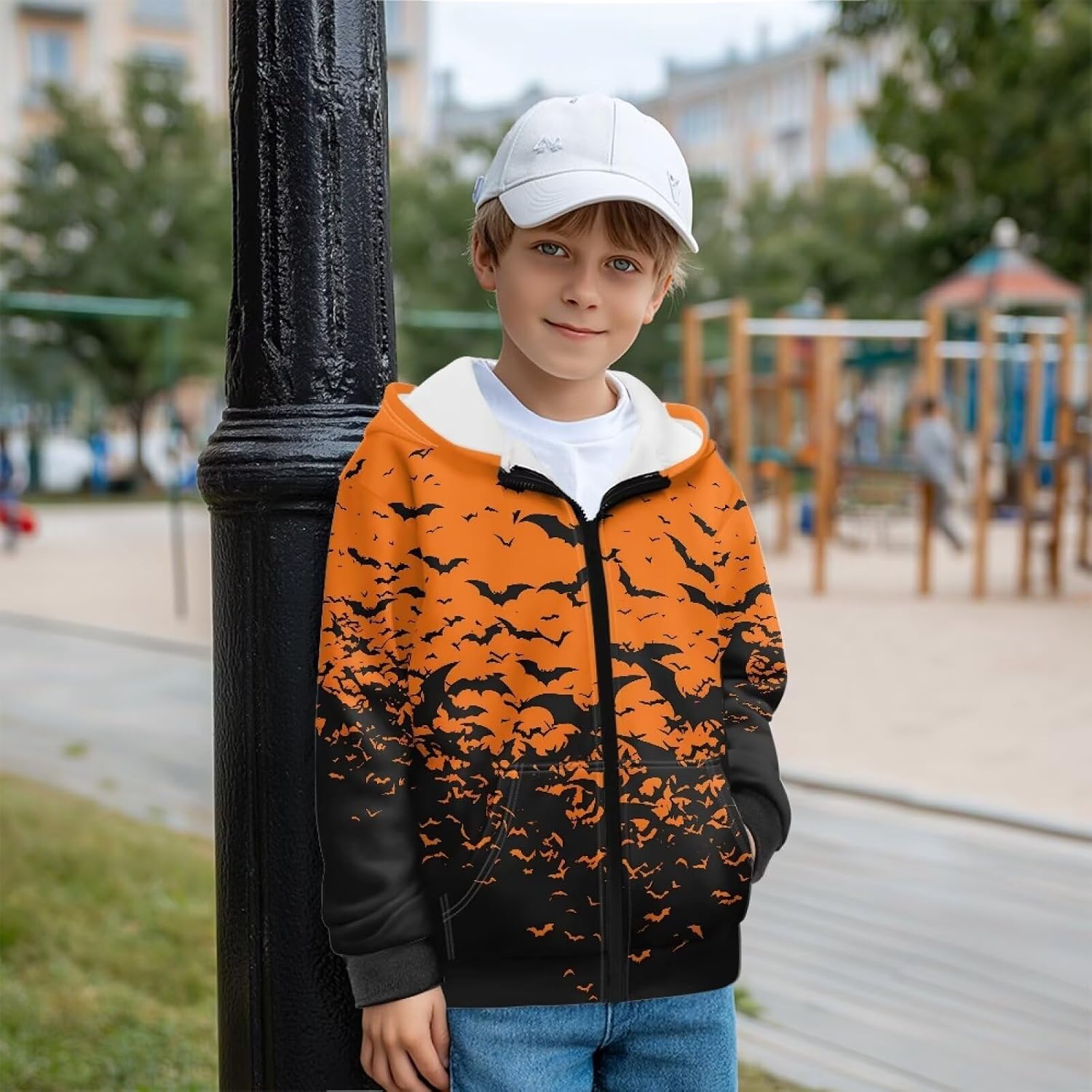 Kids Long Sleeve Zip Up Hoodies Fleece Jacket with Pockets Thick Winter Outfits for Girls Boys Cute Clothes