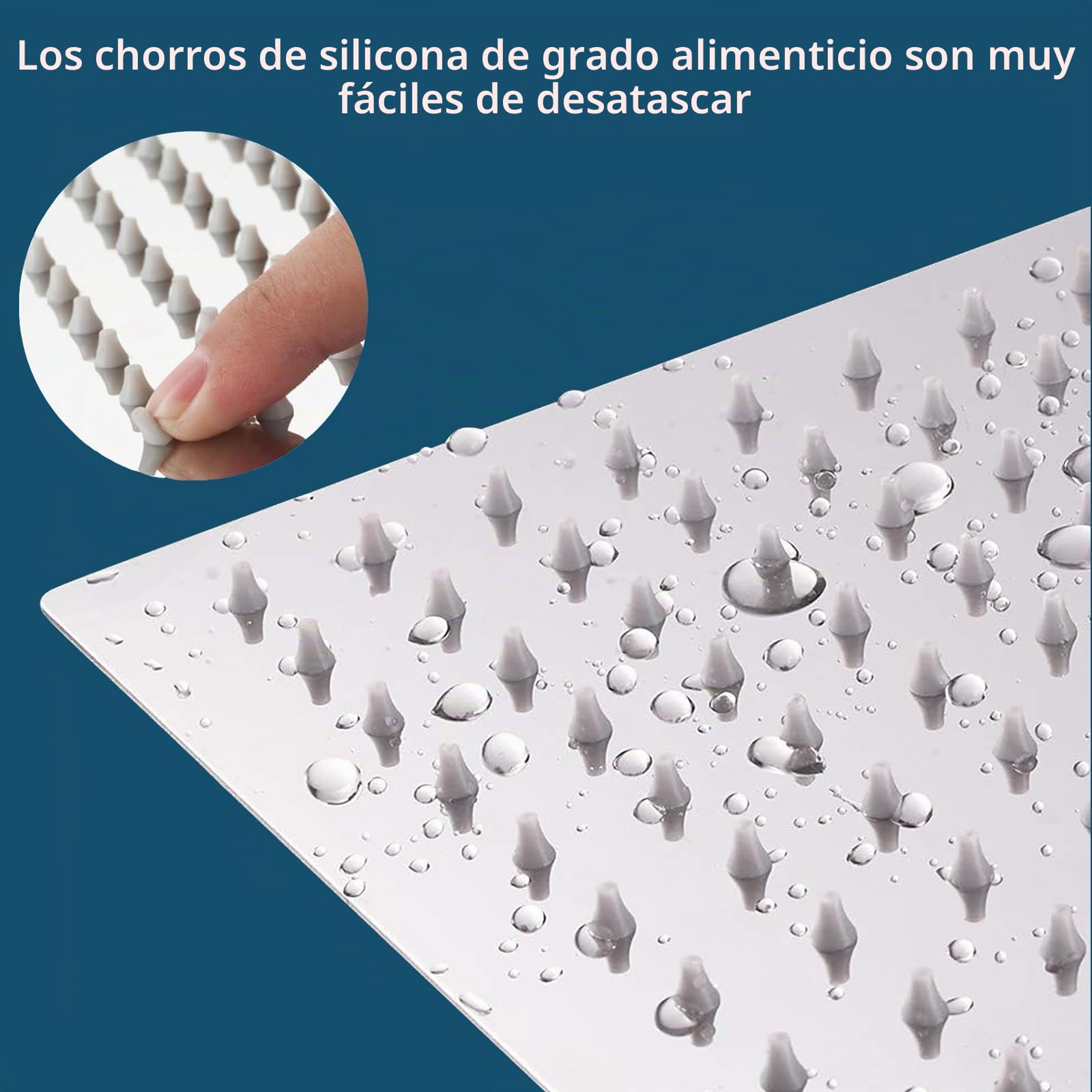 Cabezal de Ducha Tipo Lluvia, Cabezal de Ducha Tipo Lluvia Cuadrado de Acero Inoxidable de Alta Presión y Alto Caudal, Increíble Experiencia de Ducha Incluso con Poco Caudal de Agua (20cm, Cromo)