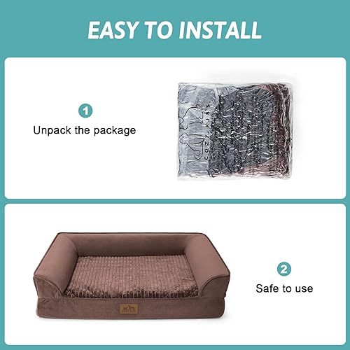 Miniatura 9 de Camas ortopédicas para perros de tamaño mediano y pequeño, sofá para mascotas M para perros y gatos, sofá de espuma de apoyo en forma de U con funda