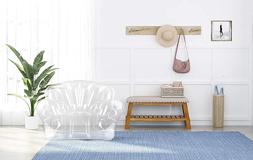 Miniatura 5 de Silla inflable, asiento de sofá transparente transparente para niños, habitación de adolescentes, divertidos muebles de interior/exterior para