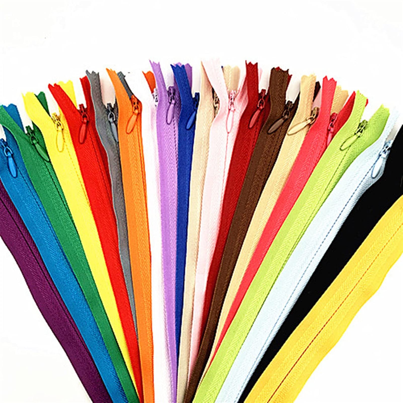Cremallera doble 50 piezas, 28-60 cm de longitud, cremallera oculta, bricolaje, anillo de cremallera de costura de nylon (Color : Pink, Size : 40CM_50)