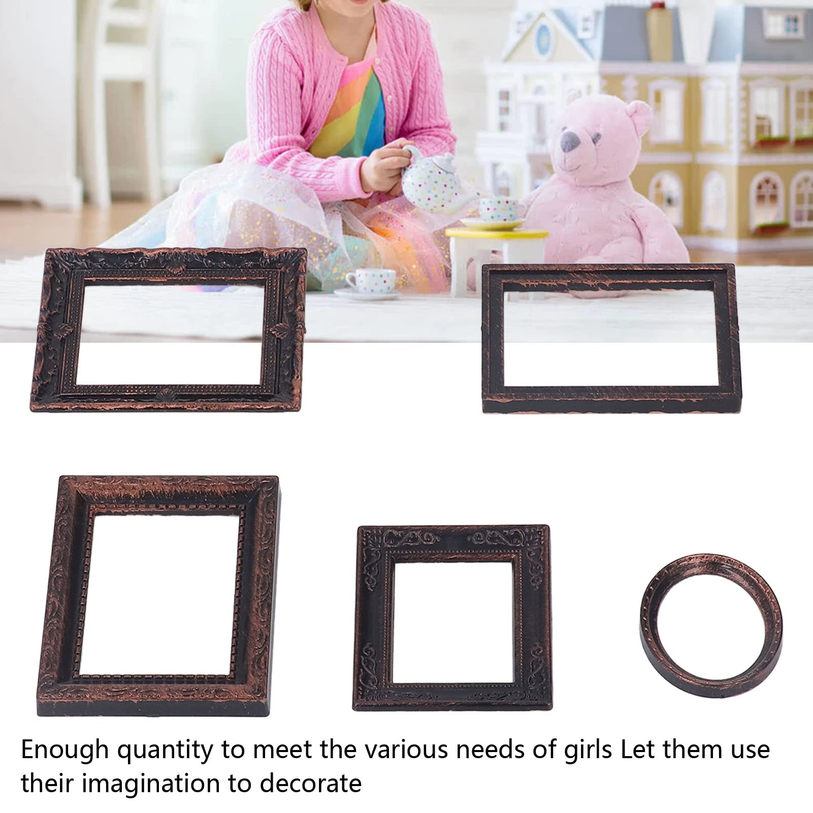 Amazon | ドールハウスアクセサリー 5 個 1:12 ミニチュア額縁木製
