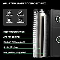 Vista 5 de Caja fuerte grande de 7.0 pies cúbicos, impermeable, resistente al fuego, con función de silencio y luz LED, teclado digital, caja fuerte
