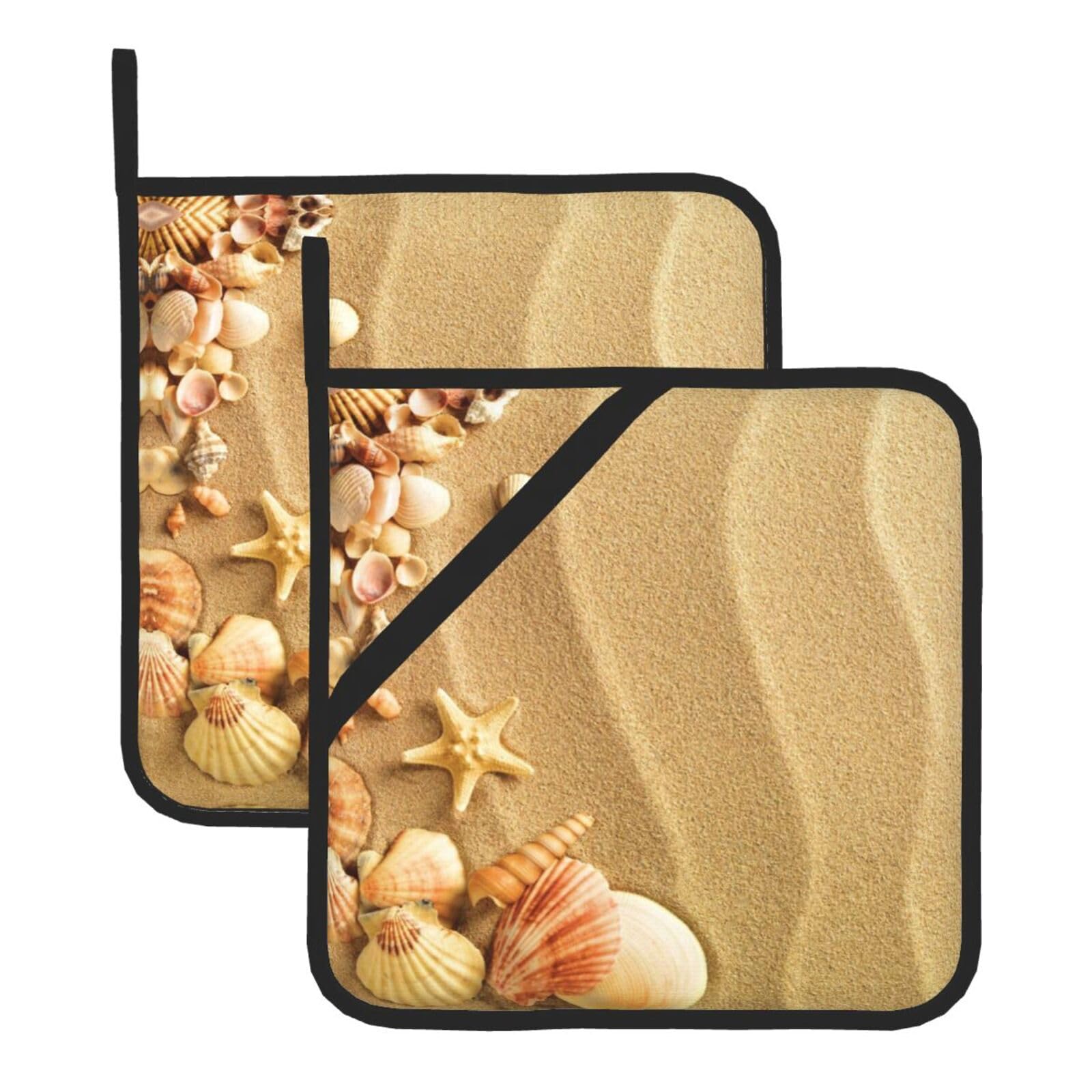 KFRXXZQB 2-Pack Square Pot Holders, Oven Mitts For Baking & Bbq