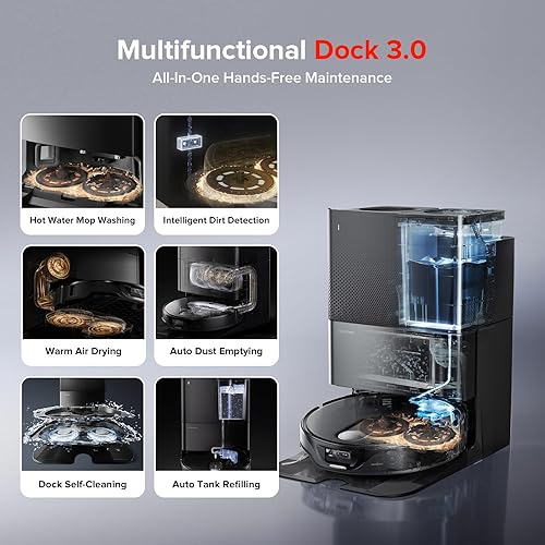 Miniatura 5 de roborock Qrevo - Combo de aspiradora y trapeador de robot delgado, 3.2 in, tecnología de detección 3D, reconocimiento avanzado de obstáculos,