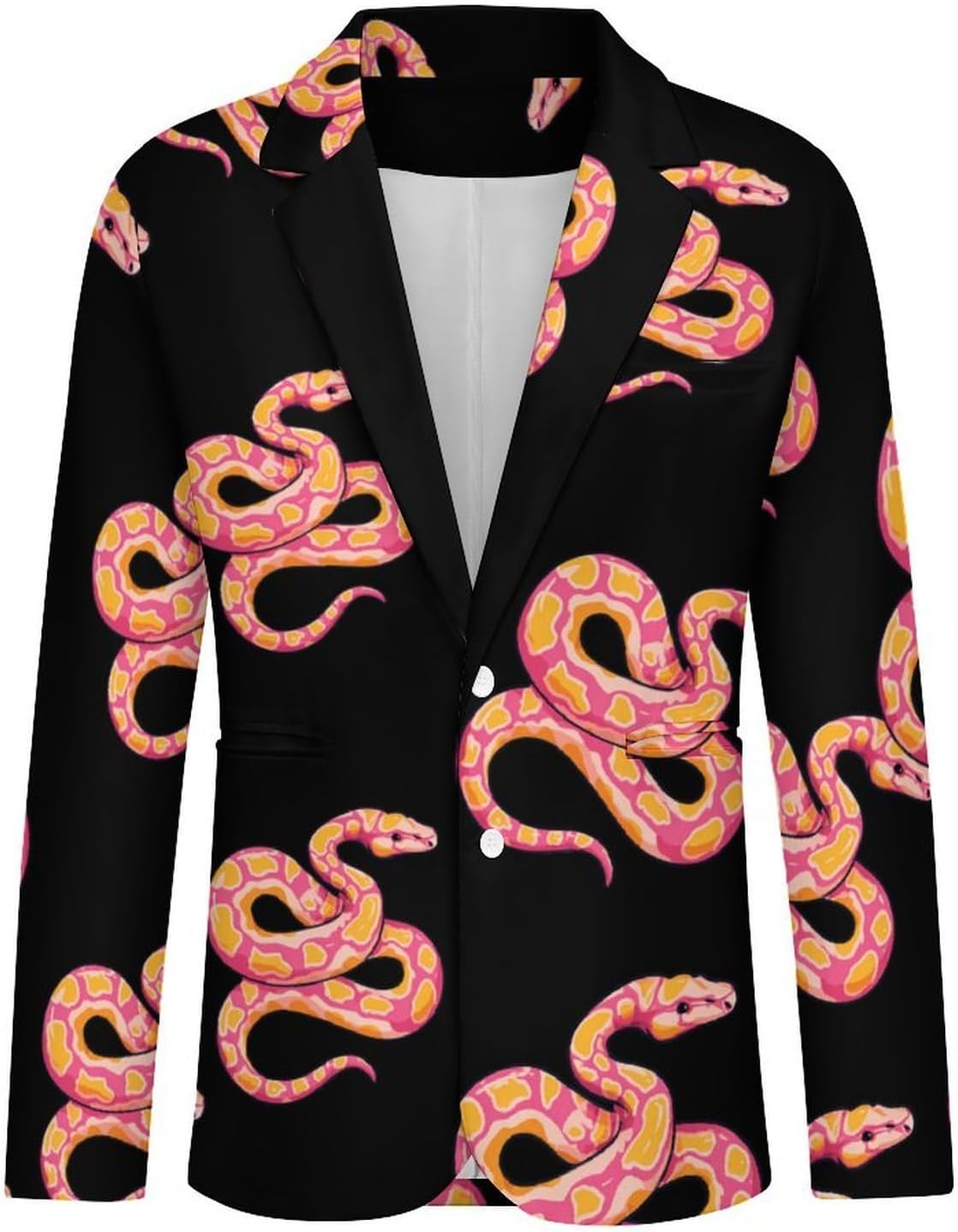 Python Snake Pinkcolor Suits Blazer for Men Business Tuxedo Jacket Buttons Sport Coat