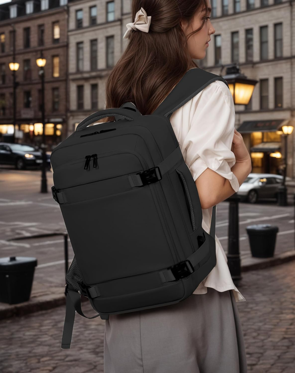 Travel Backpack with USB Port, Water-Resistant, Fits 15.6" Laptop, Airplane Carry-On Backpack for Unisex - Image 5