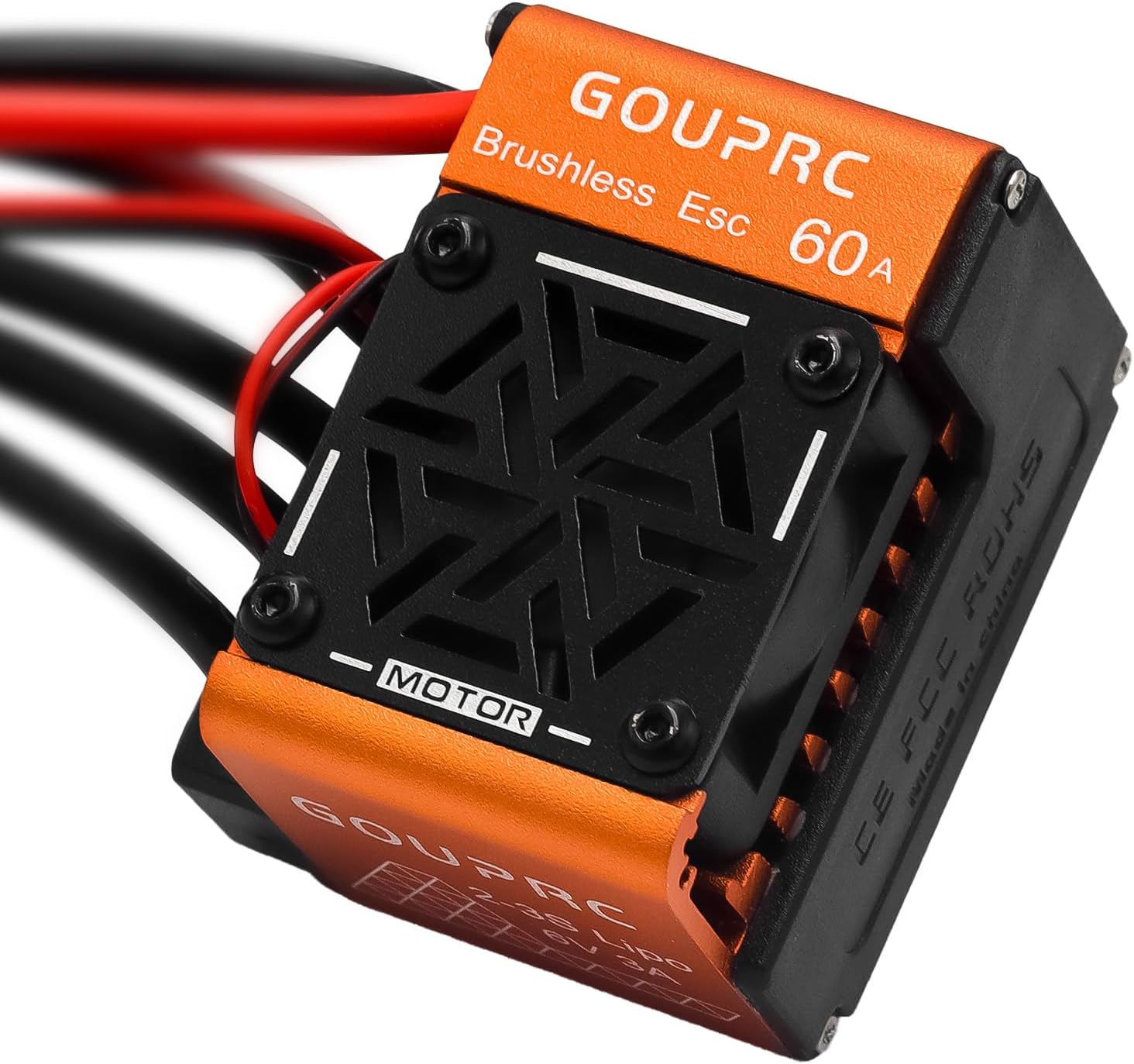 GOUPRC Brushless ESC 60A 2-3S Electric Speed Controller with Connector Combo Set for 1/10 1/12 RC Off-Road RC Car Truck Crawler Buggy Orange