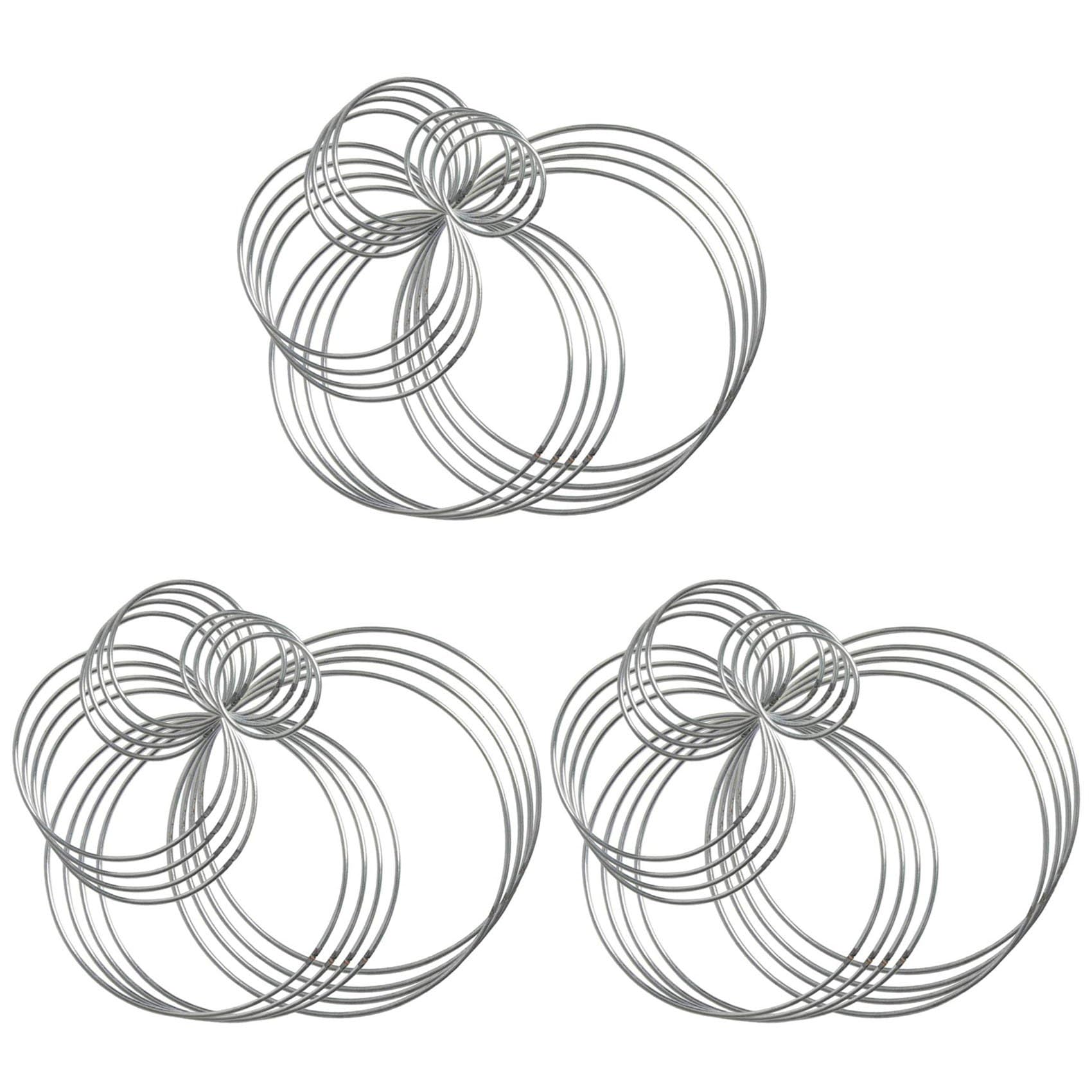 Vjsujehgy 60 Pieces Metal Dream Catcher Rings Hoops Steel Craft Silver Rings for Crafts,Macrame and Other DIY Projects in 5 Sizes