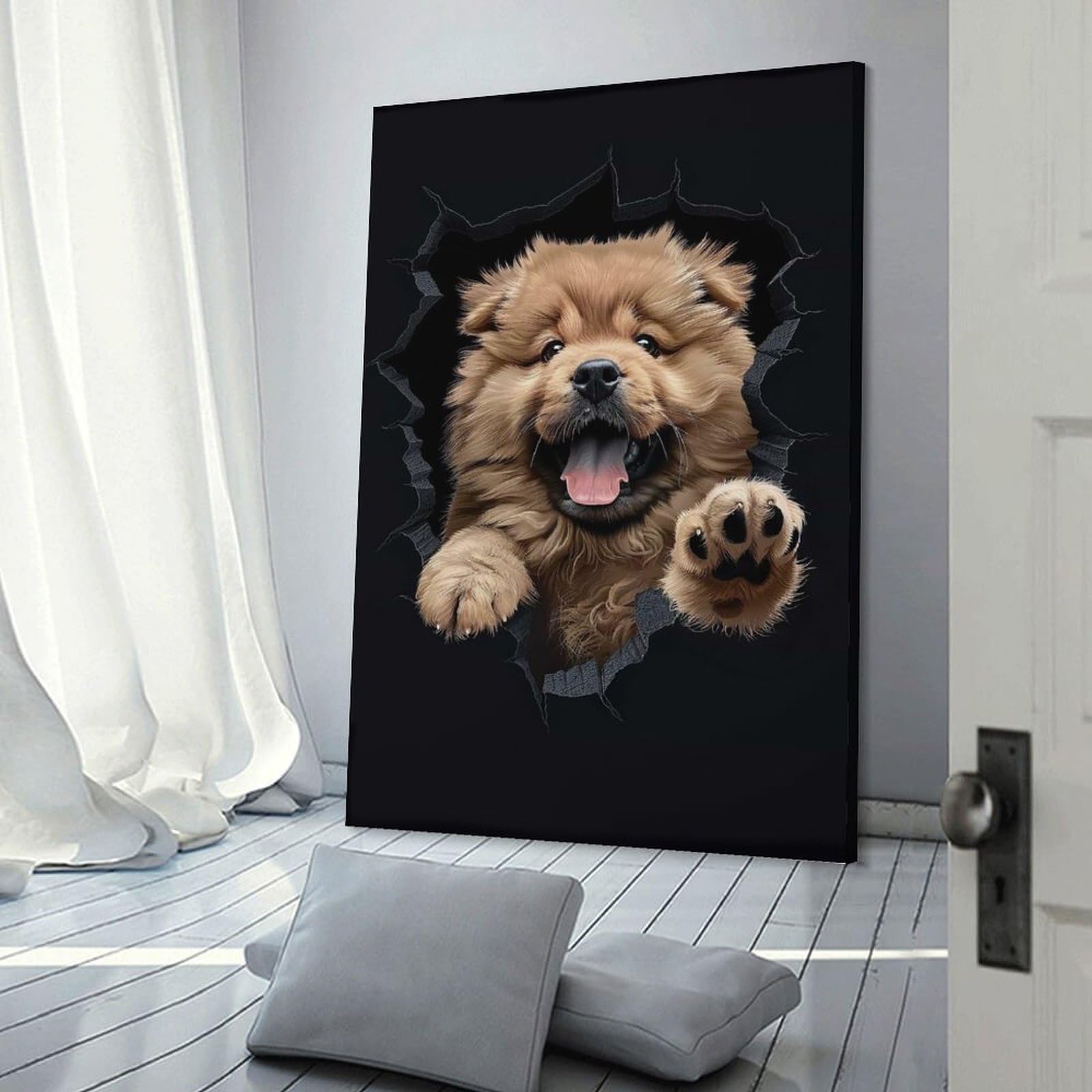 Junmoney Canvas Wall Art Chow Chow(2), 12x18inch(30x45cm), for Corridors, Hallways Or Apartment Entries, Decorative Canvas Styling for Entry Areas