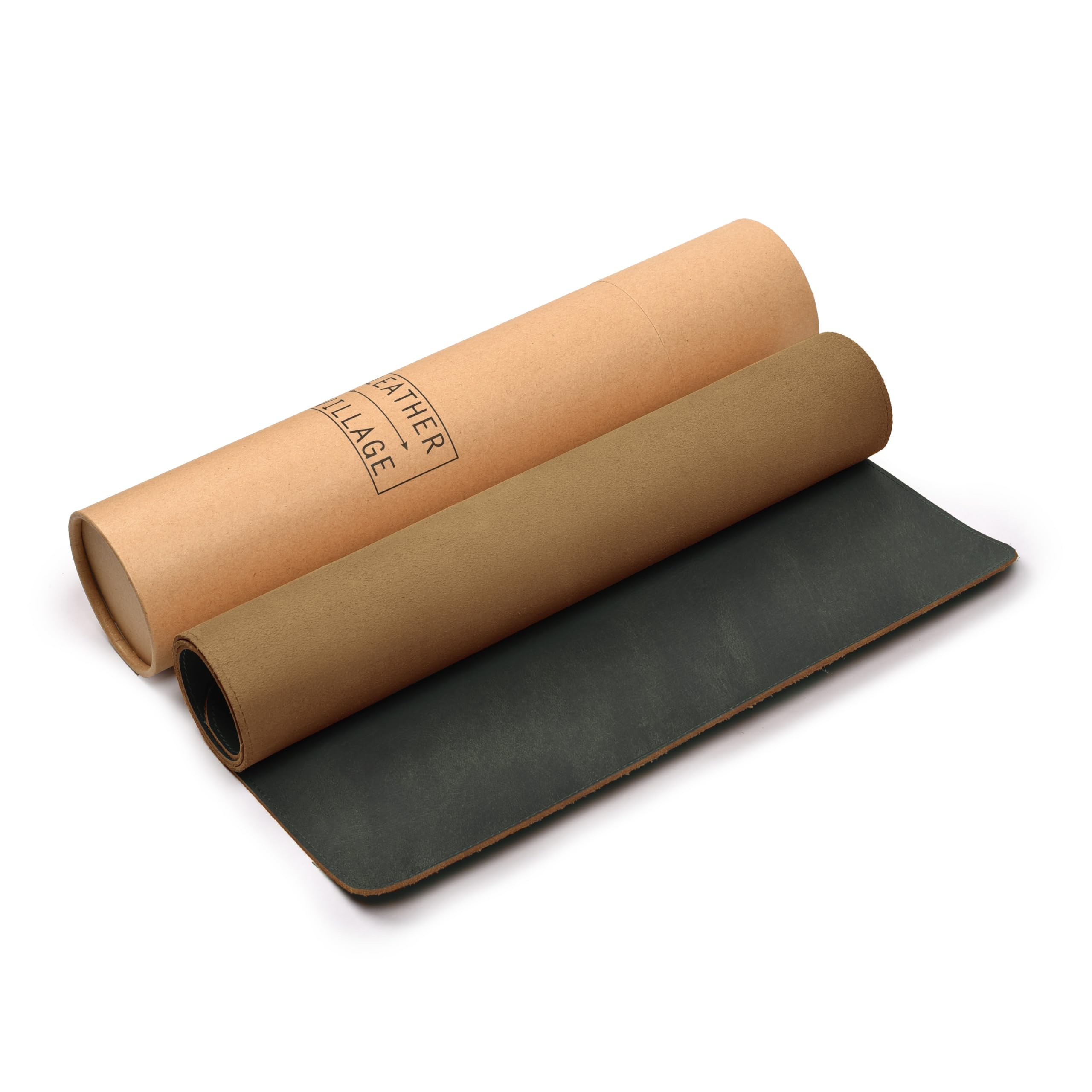 LEATHER VILLAGE Schreibtischunterlage aus echtem Leder, 3 mm dick, doppellagig, groß, Vollnarbenschutz für Tastatur, Maus und Laptop, Bürotischunterlage und Schreibtischzubehör, 81,3 x 40,6 cm