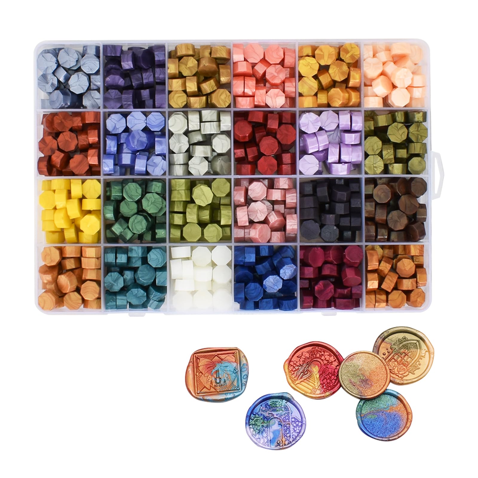 300 Perline Di Cera Per Sigilli Ottagonali - Color Giallo Arancione Per Inviti, Regali E Buste - Foto 6