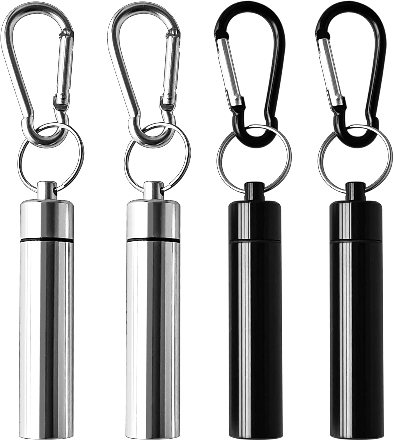 4 Pack Portable Pill Box Container Case Aluminum Alloy