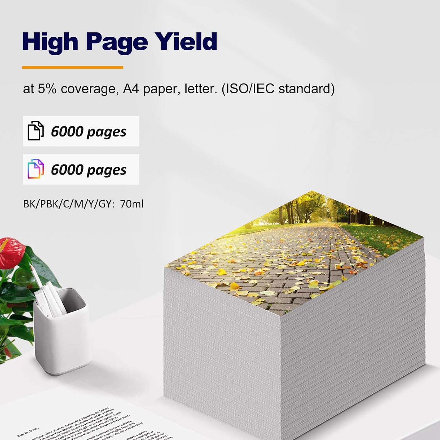 Compatible Ink Refill Bottles Remanufactured for E552 for ET-8500 ET-8550 ET8500 ET8550 8500 8550 Printer 6 Color Multipack (BK/PBK/C/M/Y/GY)