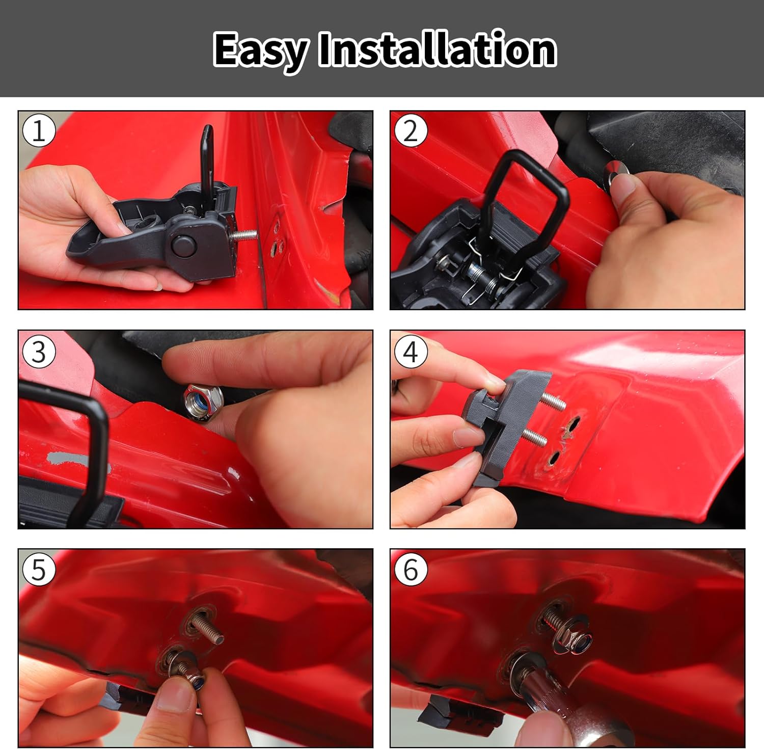 for Wrangler Hood Latch Lock Catch, Aluminum Hood Latches for Jeep Wrangler JK Black Exterior Accessories 2pcs