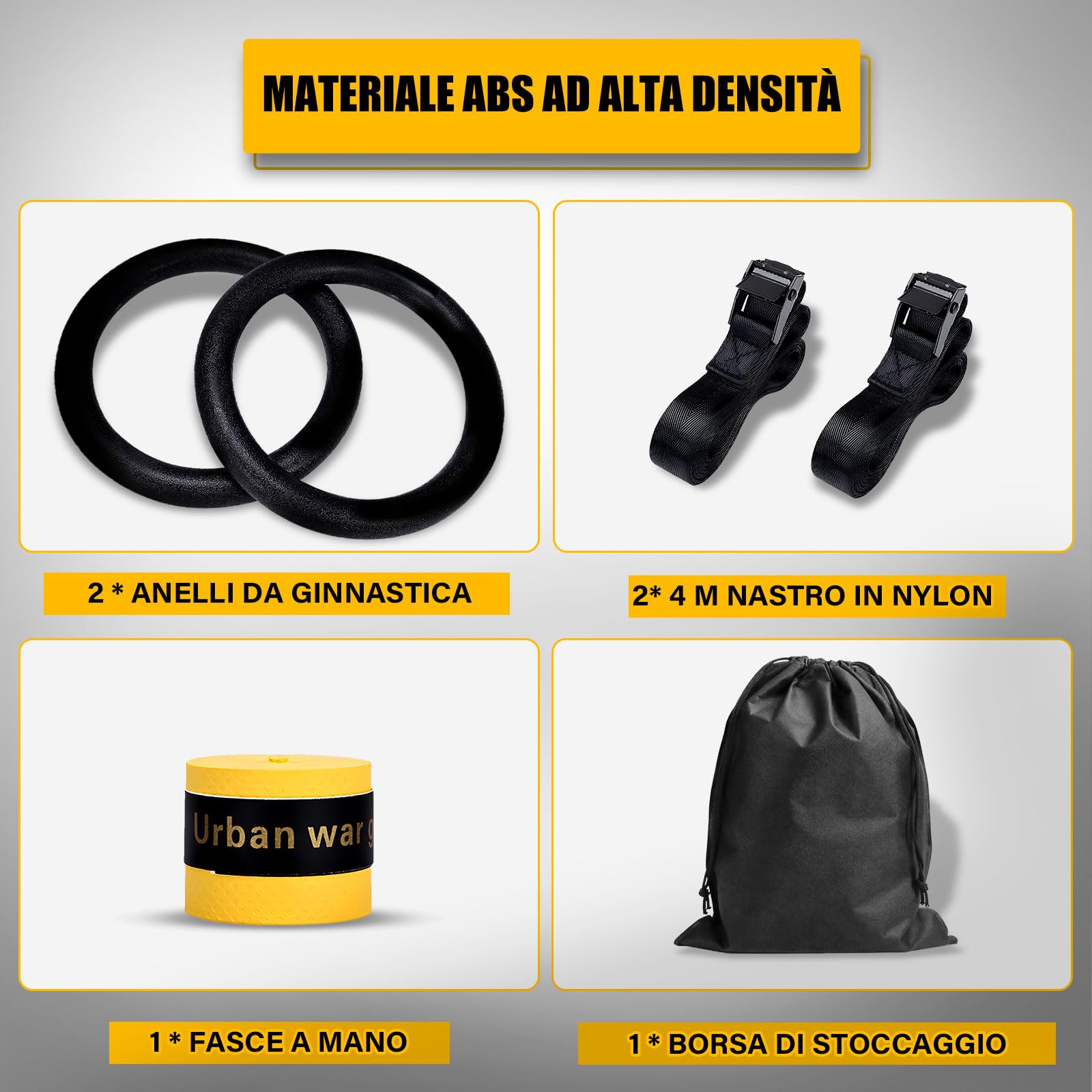 Anelli Ginnastica Fitness - Con Cinghie Regolabili 4m - Per Allenamento Calisthenics E Muscle Up - Foto 5